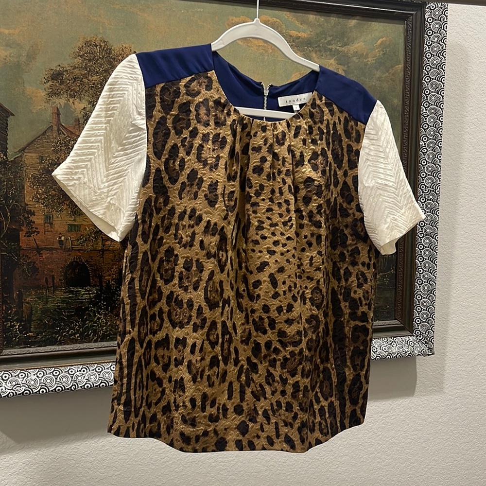 Sandro Leopard Print Blouse